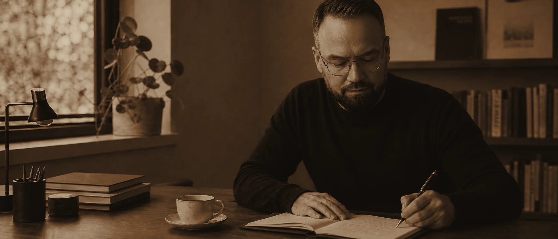 Kamil Wojciechowski przy pracy nad standardem - notatki i planowanie pracy zespołu